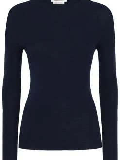 Maglia girocollo Ada in lana a costine