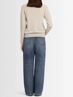 Maglia girocollo Ida in lana con maniche raglan
