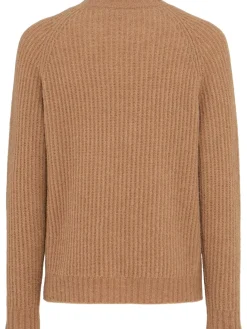 Maglia girocollo in lana a coste inglesi