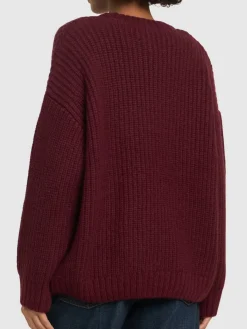 Maglia Sydney in misto lana a costine con logo