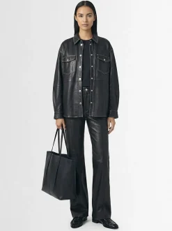 Margo leather shirt jacket