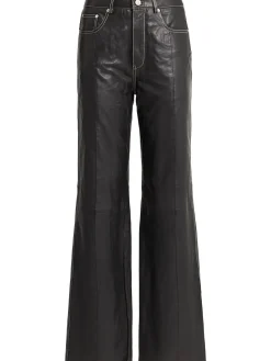 Margo leather straight leg pants