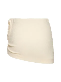 Minigonna drappeggiata con rose