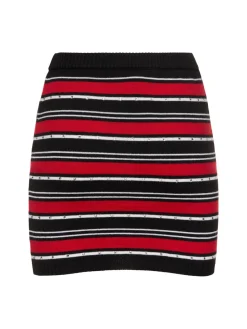 Minigonna in maglia di lana a righe