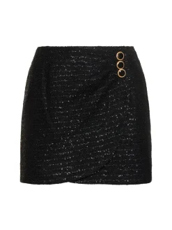Minigonna in tweed con paillettes
