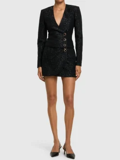 Minigonna in tweed con paillettes