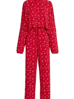 Modal henley top & pants sleep set