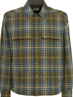 Monogram checked nylon shirt jacket
