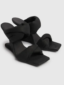 Mules Twisted Cantilever in camoscio 80mm