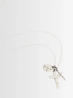 Multi cross silver necklace