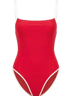 Neo square neckline one-piece swimsuit