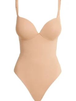 Nylon blend thong bodysuit