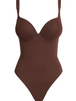 Nylon blend thong bodysuit