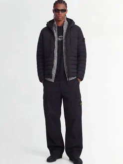 Nylon hooded down jacket