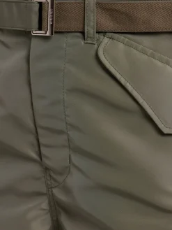 Nylon twill cargo shorts