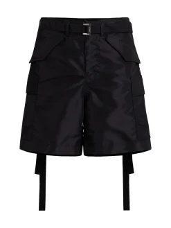 Nylon twill cargo shorts