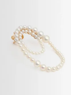 Orecchino singolo Embrassée 14kt con perle