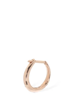 Orecchino singolo in oro rosa con diamanti 9kt