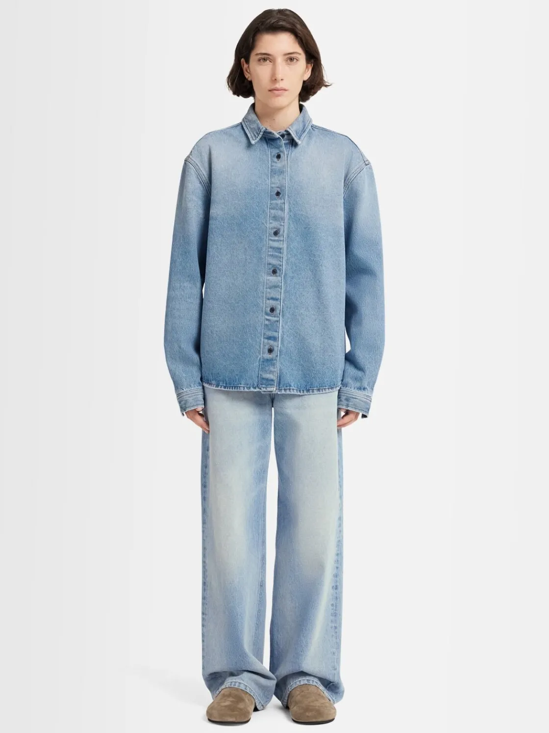 Overshirt Luce in denim stonewash