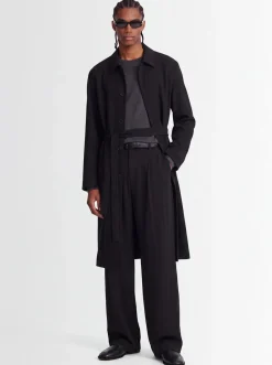 Oversize cupro trench coat