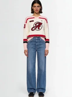 Oversize knit jersey sports top