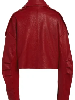 Oversize leather biker jacket