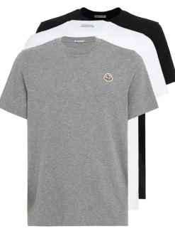 3 pack logo patch cotton t-shirt
