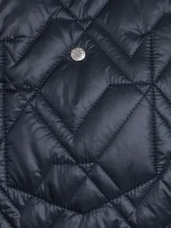 Padded diamond quilted shirt jacket