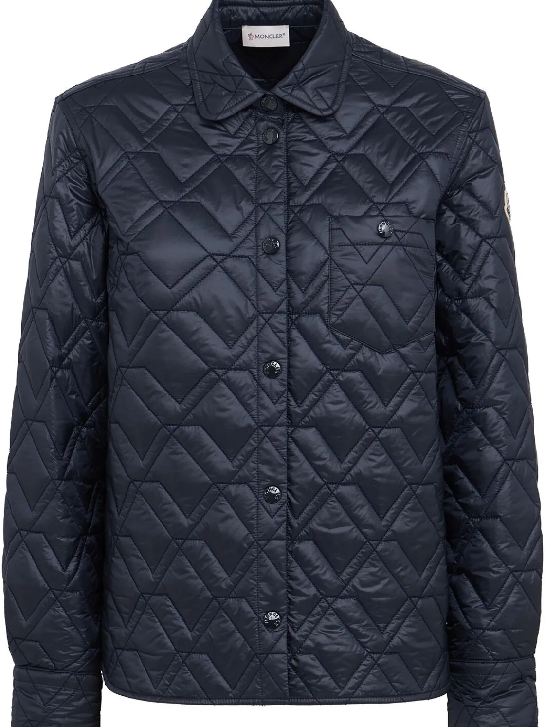 Padded diamond quilted shirt jacket