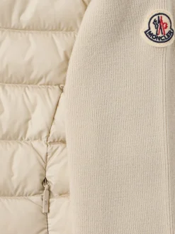 Padded wool zip-up cardigan