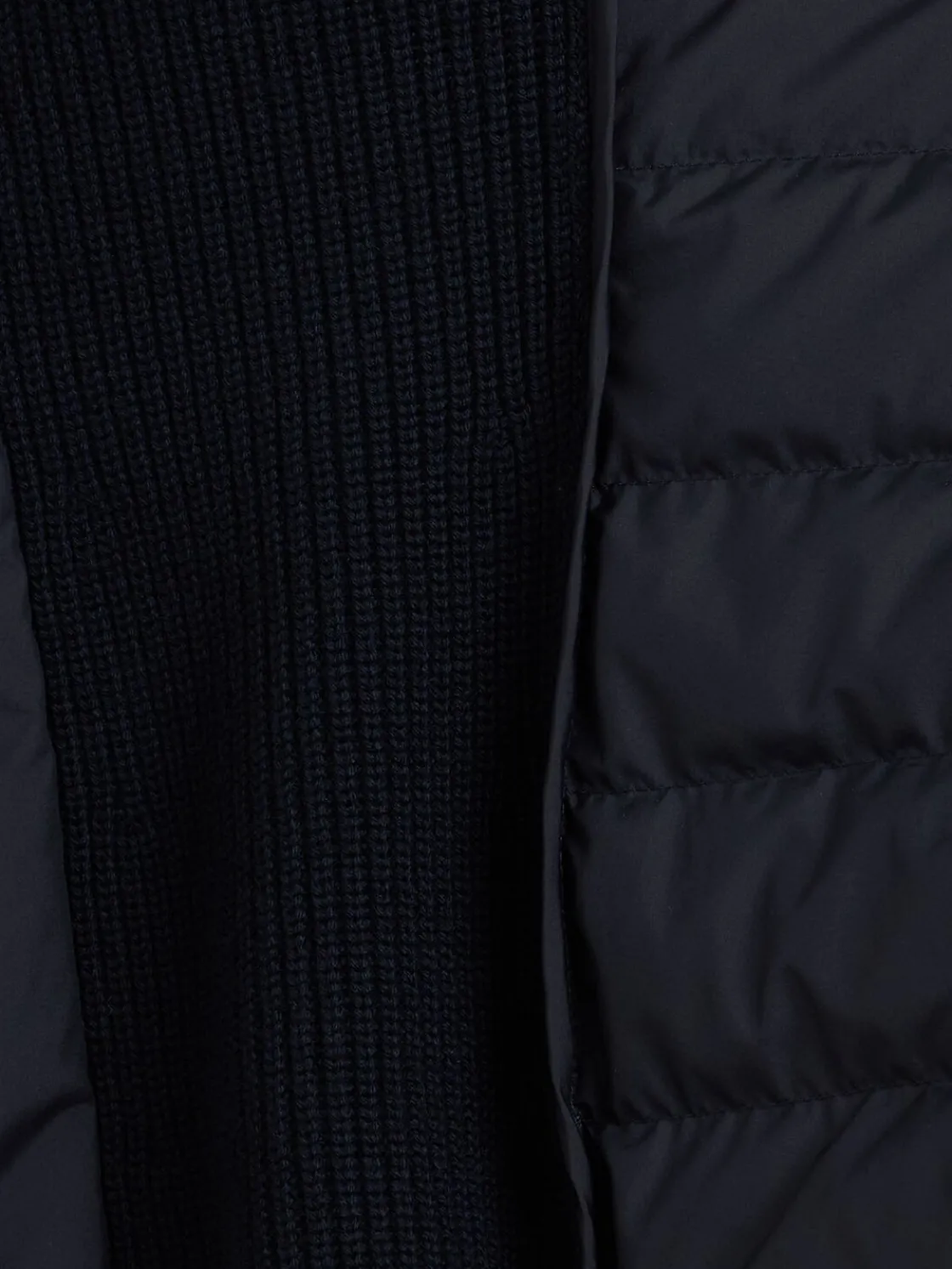 Padded wool zip-up cardigan jacket