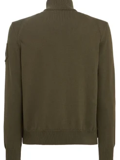 Padded zip-up cotton blend down cardigan
