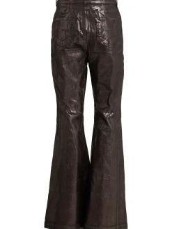 Pantaloni bootcut Bolan in denim di cotone bronzo
