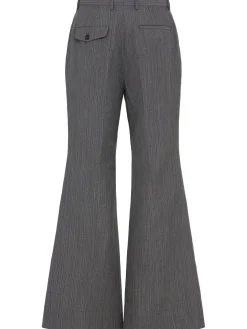 Pantaloni bootcut relaxed fit Leek in misto lana