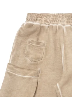 Pantaloni cargo in felpa di cotone spazzolato