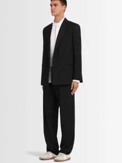 Pantaloni chino ampi in twill di lana