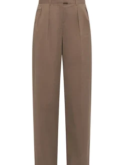 Pantaloni dritti Alfidis in gabardina di cotone