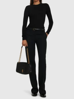 Pantaloni dritti Carolyn in crepe sablé