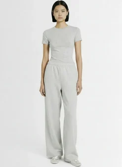 Pantaloni dritti in felpa di misto cotone