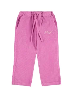 Pantaloni dritti in misto cotone millerighe