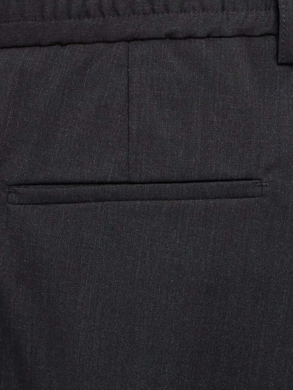 Pantaloni dritti in twill di lana con pinces