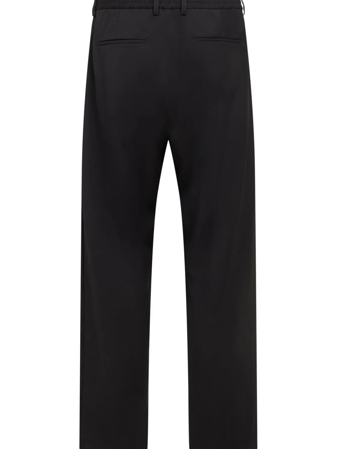 Pantaloni dritti in twill di lana con pinces