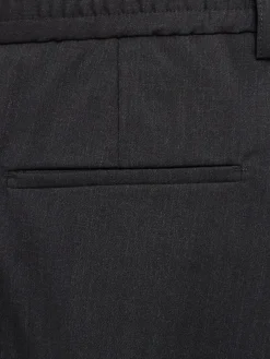 Pantaloni dritti in twill di lana con pinces