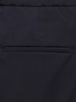 Pantaloni dritti in twill di lana con pinces