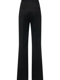 Pantaloni dritti sartoriali vita alta in lana
