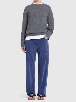 Pantaloni dritti Tarley in cotone millerighe