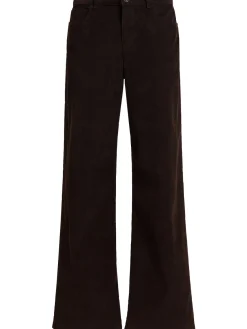 Pantaloni gamba ampia Eglitta in cotone millerighe