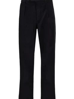 Pantaloni gamba dritta in misto cotone a costine