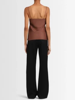 Pantaloni gamba dritta Malika in twill di lana