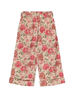 Pantaloni in cotone stampa floreale